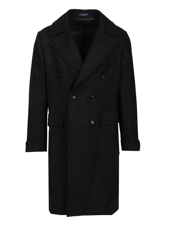 Double-Breasted Wool Coat Coats Black