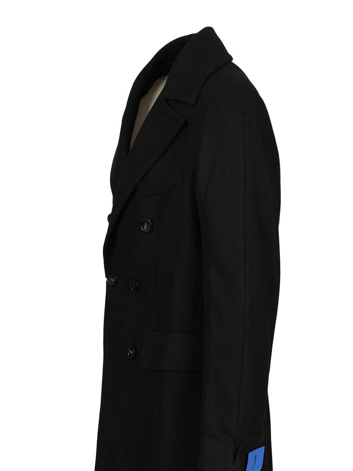 Guarinucci Double-Breasted Wool Coat Jackets - Black | f6f7012a318b7a14fbb668cab0c7cab491ac070e