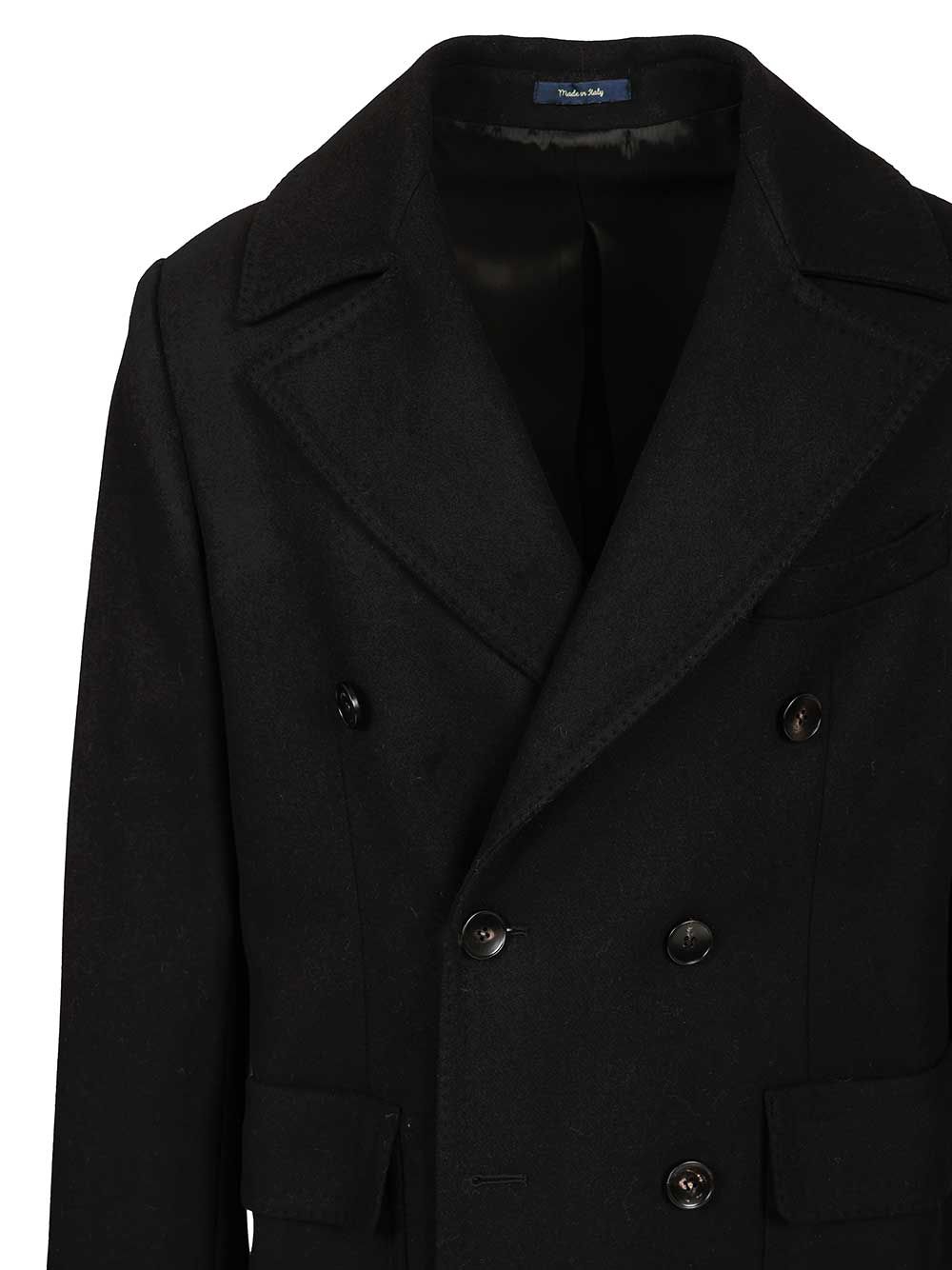 Guarinucci Double-Breasted Wool Coat Coats - Black | 3a91edd57c48c950d3ad38544fc3f58df4b7107e