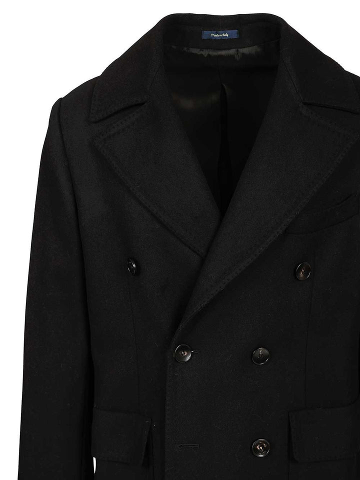 Guarinucci Double-Breasted Wool Coat Jackets - Black | 3a91edd57c48c950d3ad38544fc3f58df4b7107e