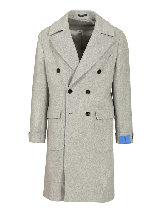 Double-Breasted Wool Coat Jackets Grey