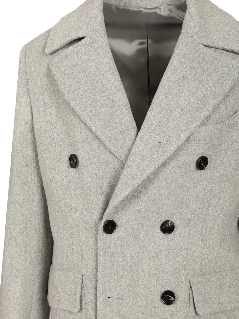 Guarinucci Double-Breasted Wool Coat Jackets - Grey | 8123636260ccbc4741f0ba5f072fb5fc34a2f851