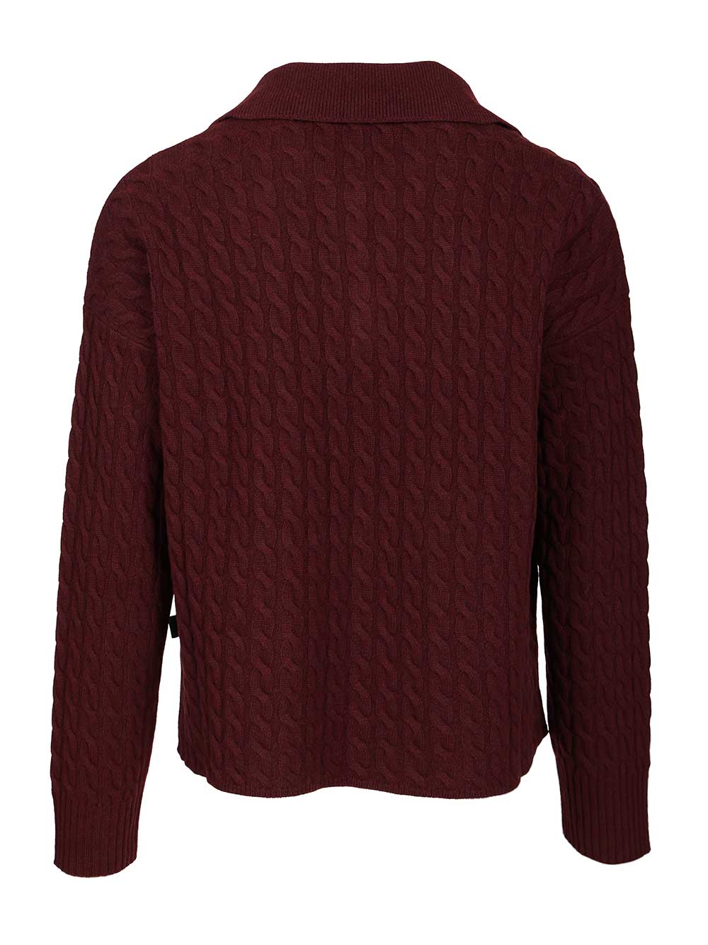 Ami Cable-Knit Polo Shirt Knitwear - Bordeaux | 7cb20aa5f548dbd094eab5bf2facfc36b1bf98be