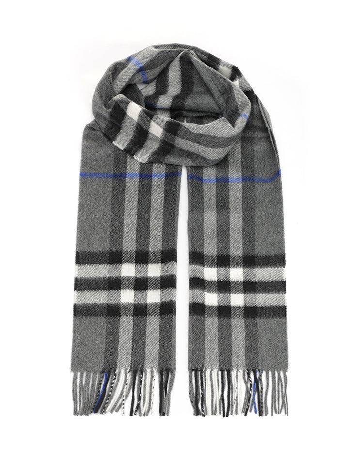 Burberry Cashmere Check Scarf Scarves And Foulards - Grey | de07ff3ebdd0c568f3270ebdd4dc19cdbe68b91f