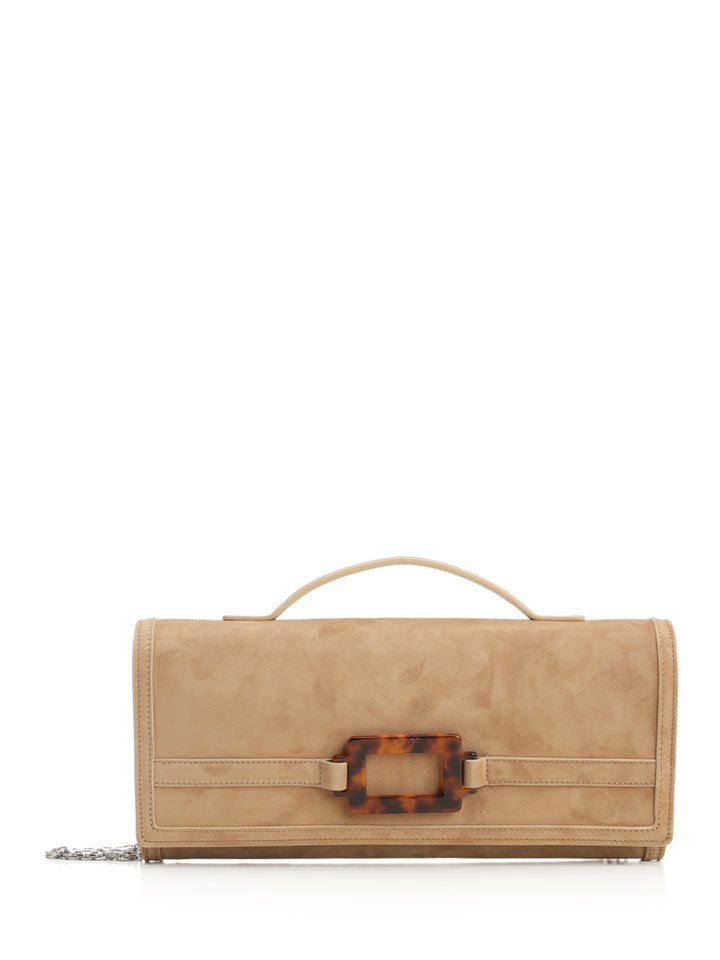 Roger Vivier Belle Vivier Suede Clutch Bag Clutches - Beige | 66d3541af2d173a270e68921ef03882c96dfc444