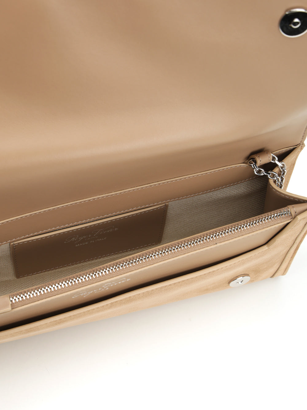 Roger Vivier Belle Vivier Suede Clutch Bag Clutches - Beige | 6b21d0b01c9b087c0b1861042b8b0a21a8e66840
