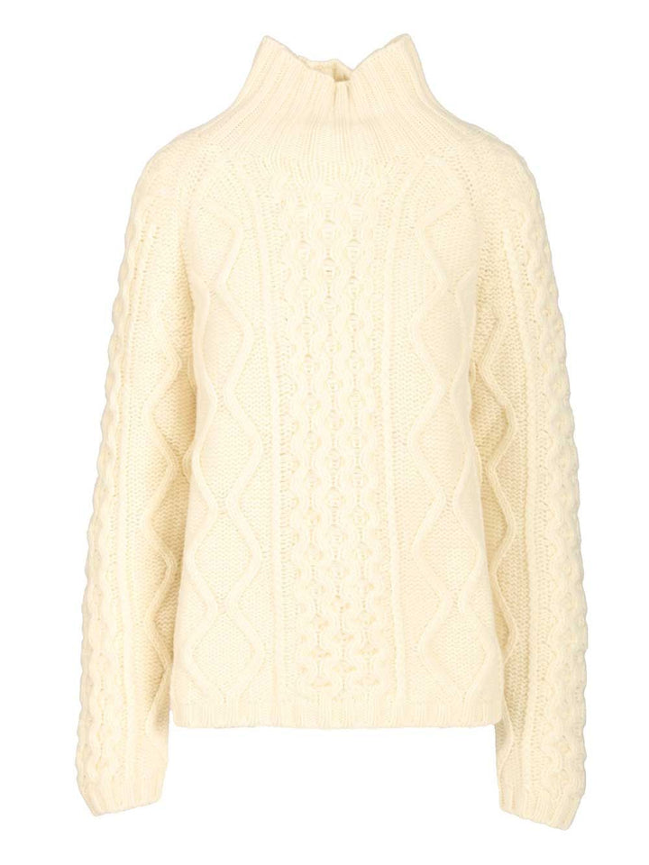 Filippa K Cable-Knit Wool Sweater Knitwear - White | 21e51d6bdb1331961c0c3d3c09933cd56317b50a
