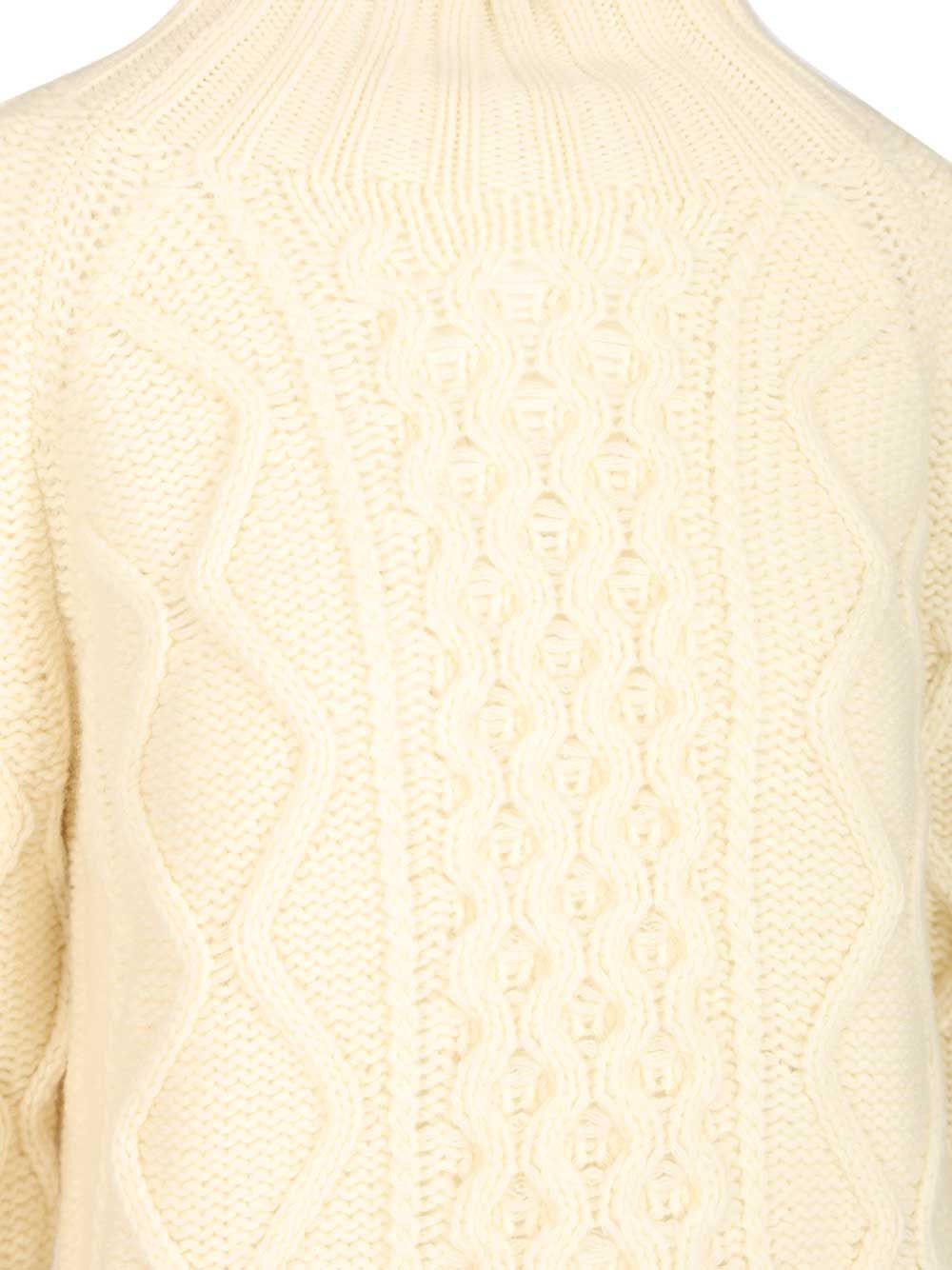 Filippa K Cable-Knit Wool Sweater Knitwear - White | 420149b648c41577655b6e61160aba531219d7dc