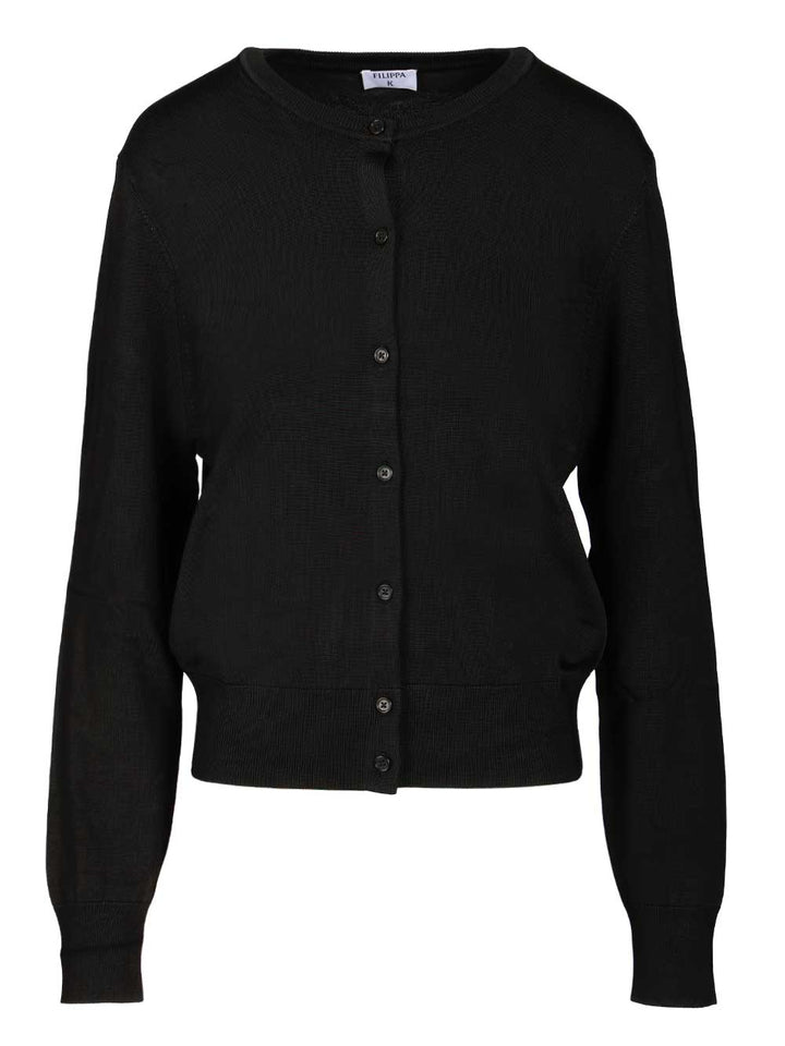 Filippa K Knit Cardigan Knitwear - Black | 66716561428ca1fc4e89f1b4c8745c9fa82199c8