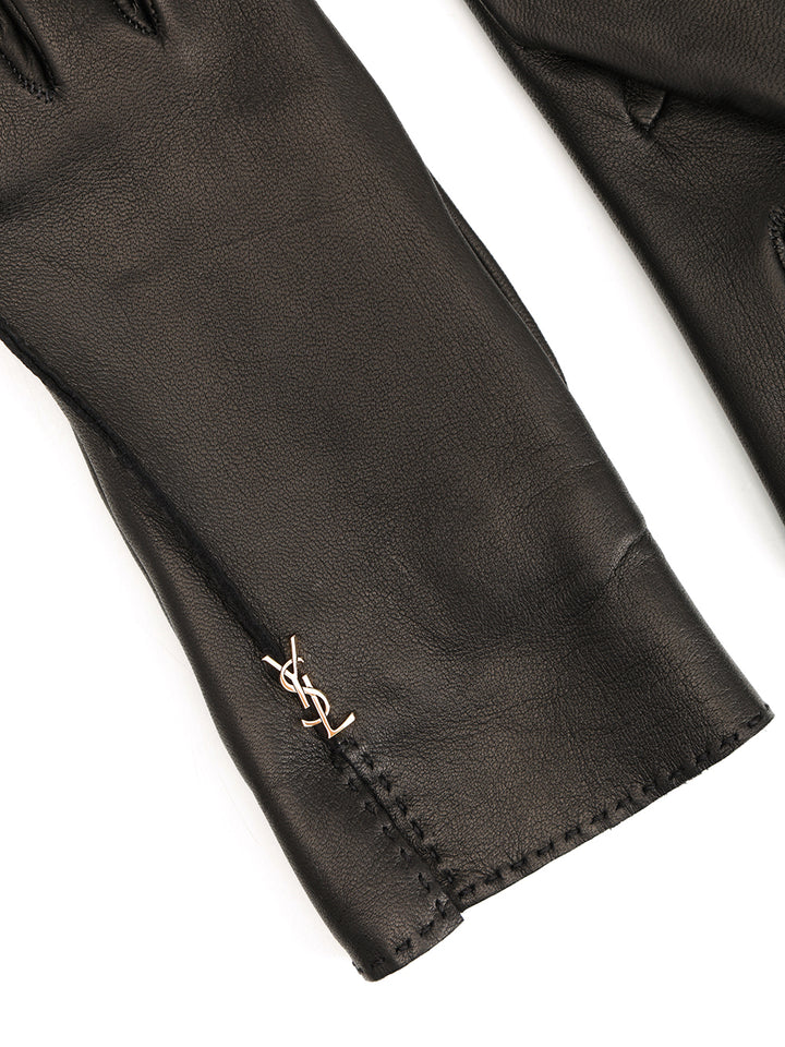 Saint Laurent Leather Gloves - Black | d6ed399c09bdb1ac50bee724e37878baf13f83f9