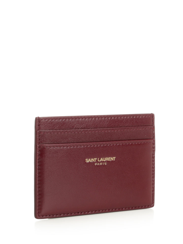 Saint Laurent Shiny Leather Card Holder Small leather goods - Bordeaux | a40daac76e8d1a218da1e9cb8120025ea0eb55b5