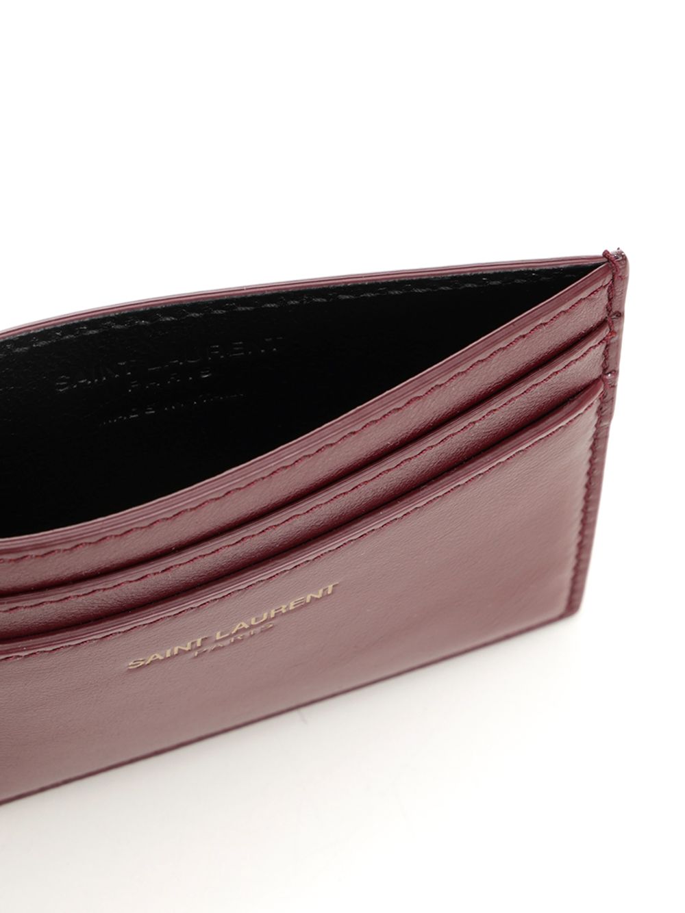 Saint Laurent Shiny Leather Card Holder Small leather goods - Bordeaux | 855dff327ad4968c299aea53ebfb63a0b4d0b8bc