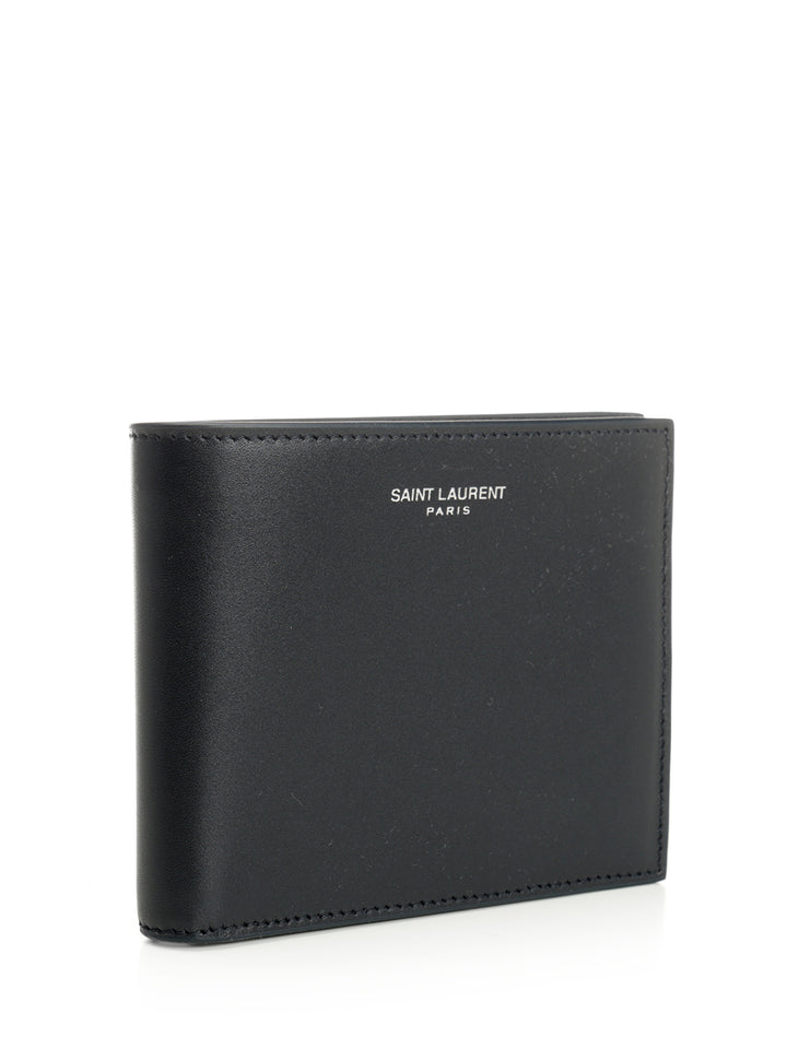 Saint Laurent East/West Leather Wallet Wallets - Blue | 61f51d9633ac532d3a7f6c0b25fe538194c0501e