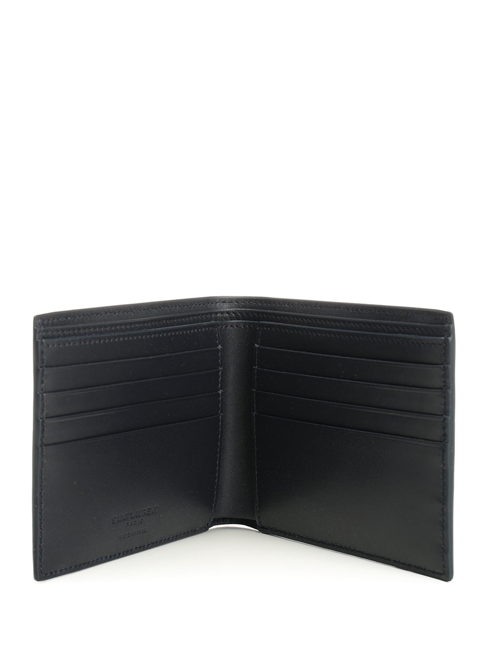 Saint Laurent East/West Leather Wallet Wallets - Blue | f87f39161d7c3e28392d0e5b420c6a5108631e62