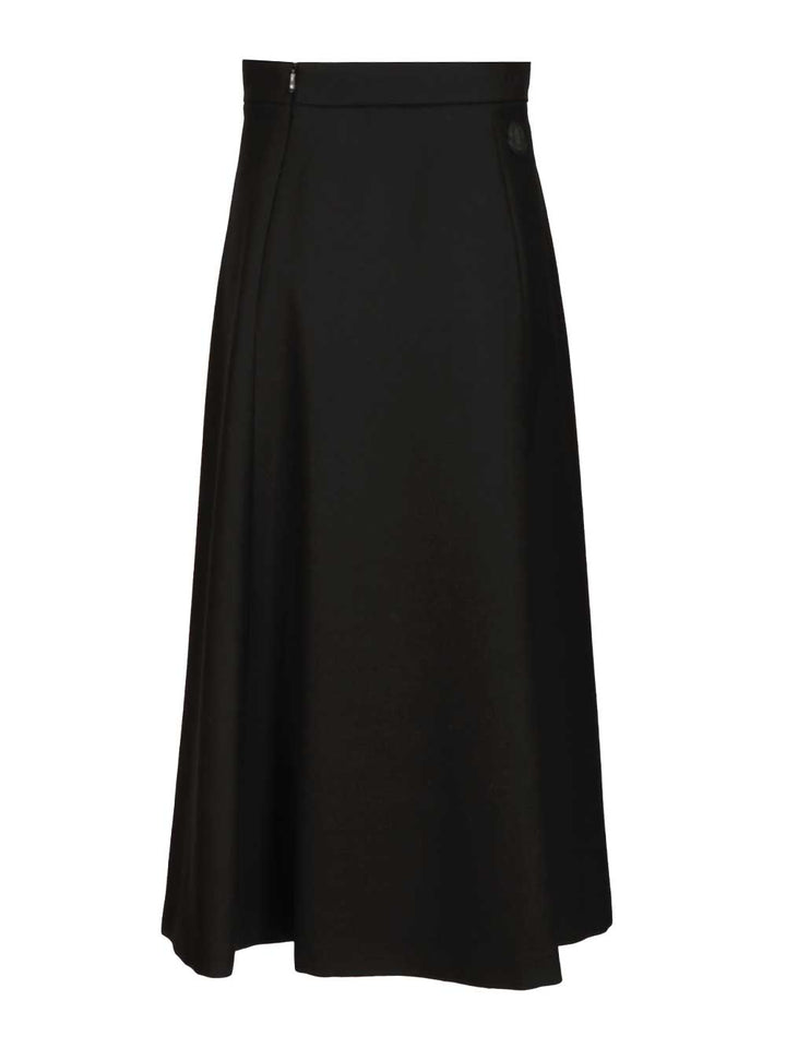 Moncler Virgin Wool Midi Skirt Skirts - Black | ed5d5d401b4c025f48a65b4a9c37bfa2d4899919