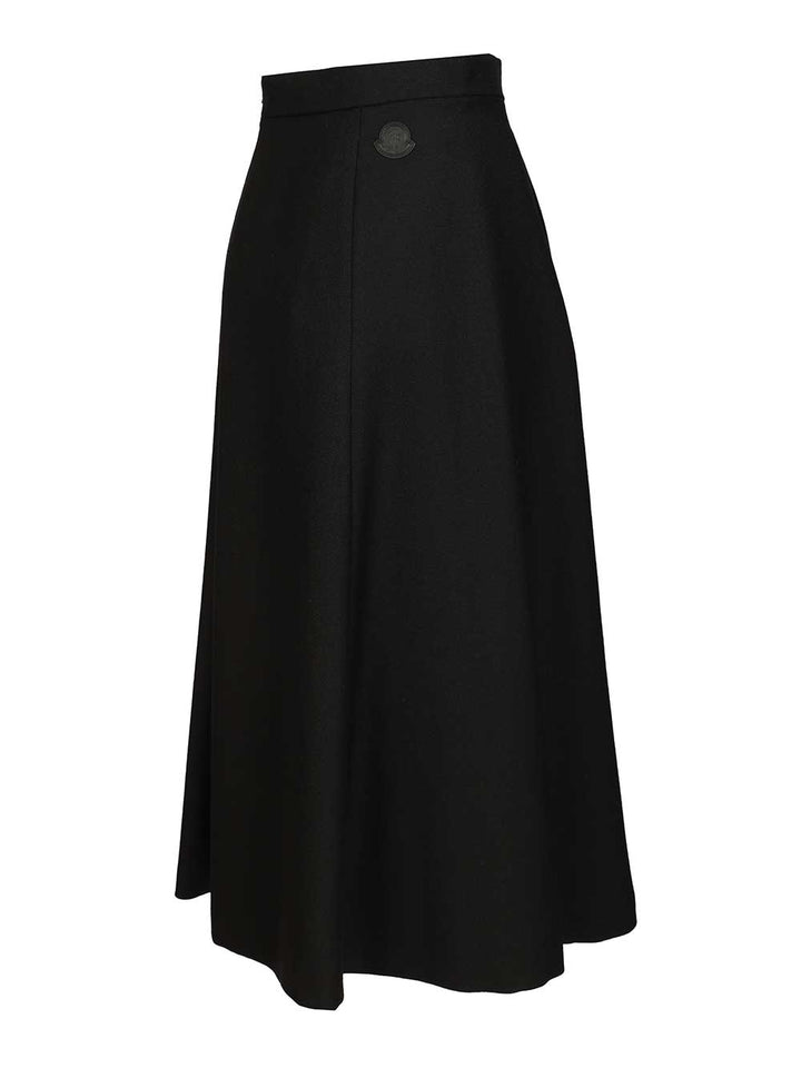 Moncler Virgin Wool Midi Skirt Skirts - Black | 7c1e3706290e9bd50144cf6999952f91de8d69c4