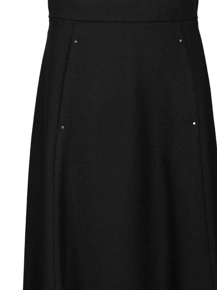 Moncler Virgin Wool Midi Skirt Skirts - Black | 918ec84f09a47657ae7142872bdeb51386bf98dc