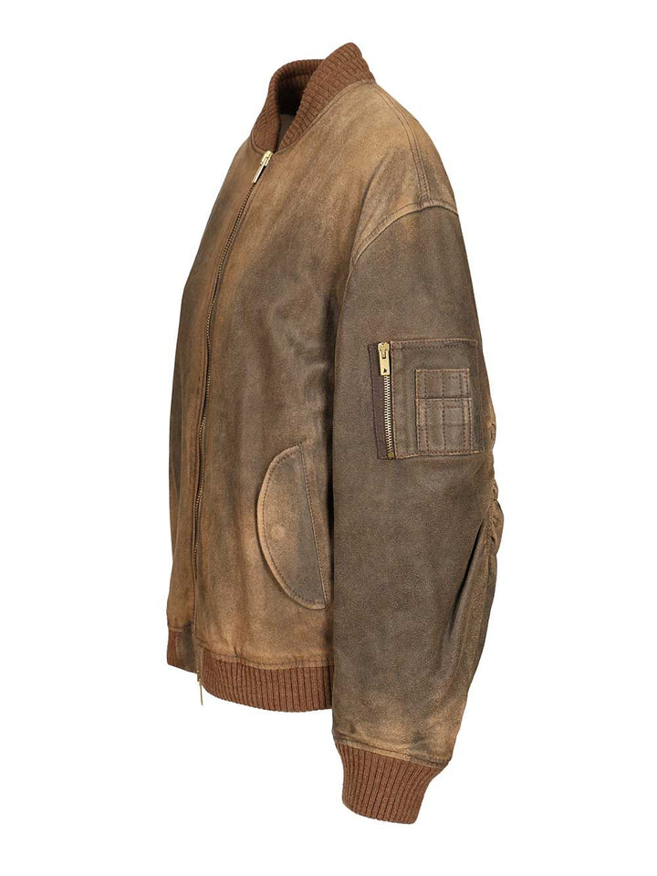 Golden Goose Deluxe Brand Leather Jacket Skirts - Brown | 4094d3a4b1657b9267dc1ba8cf45683722275cec