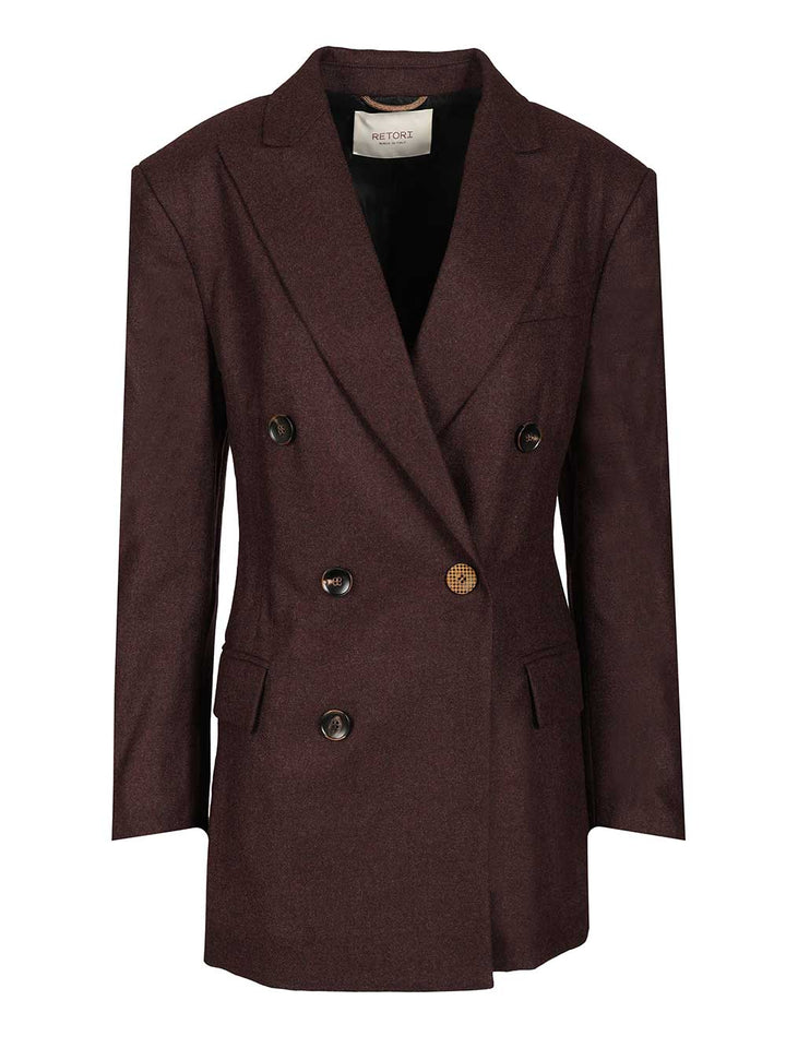 Retori Double-Breasted Blazer Jackets - Bordeaux | 5a173092f91c5107a6f87fdd9d3feadb8ca4b408