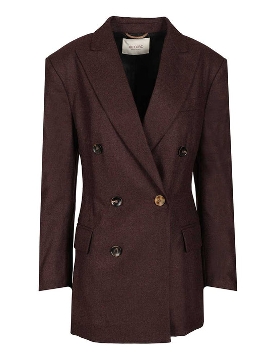 Double-Breasted Blazer Jackets Bordeaux