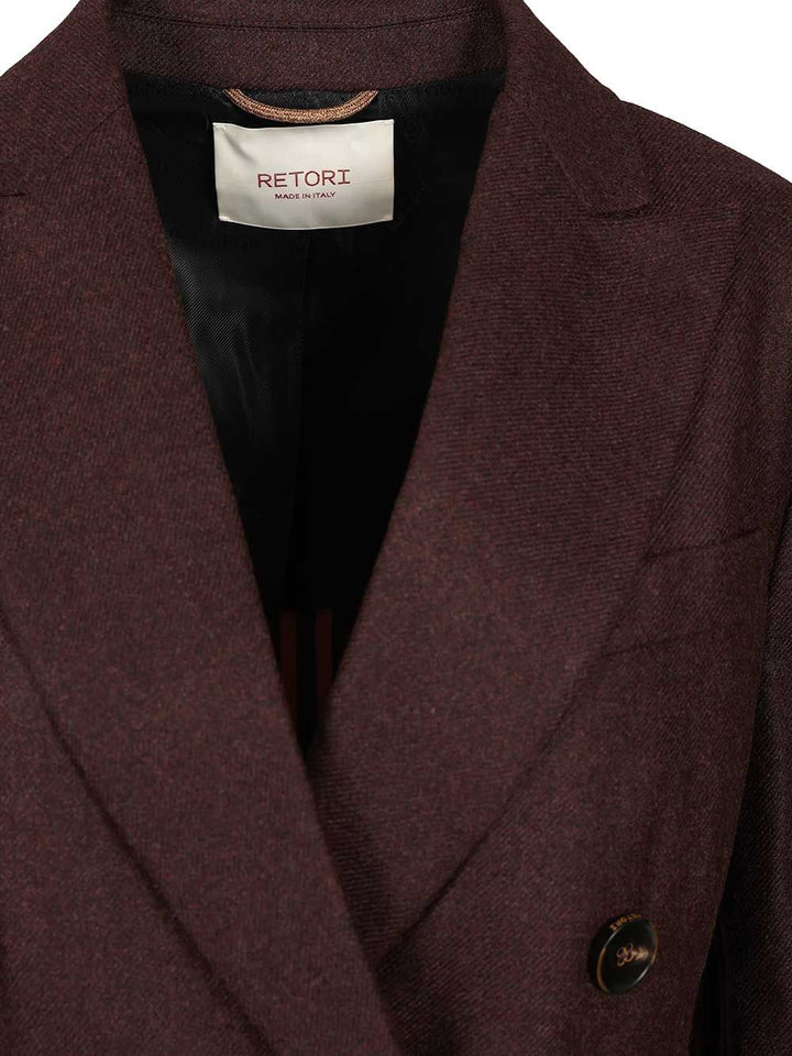 Retori Double-Breasted Blazer Jackets - Bordeaux | 9ba1ffb34837ba0ead5fd9cc8f621a2d4ae431eb
