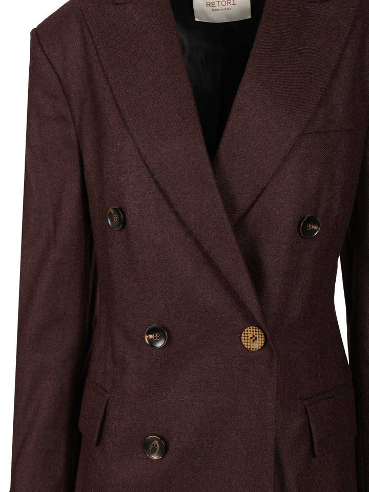 Retori Double-Breasted Blazer Jackets - Bordeaux | cf91648baa560a309d7d0281e2d2512150020792