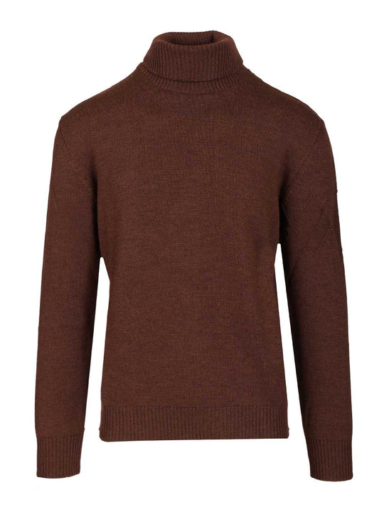 Merino Wool Turtleneck Knitwear Brown
