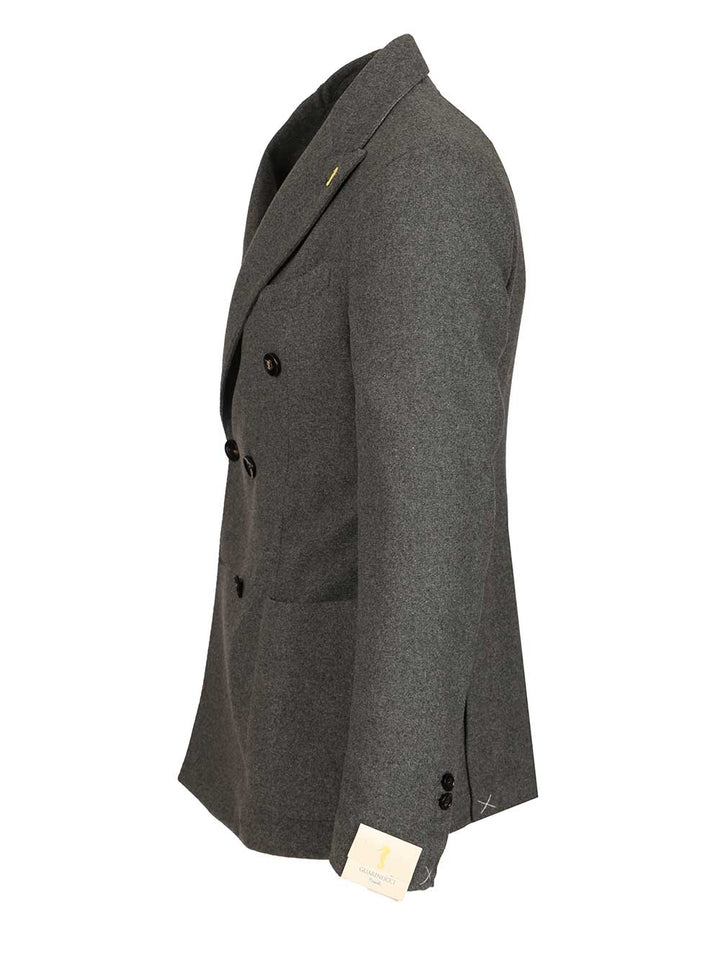 Guarinucci Unlined Double-Breasted Blazer Jackets - Grey | a8787bdf0b82e3dd59775300fe7bdf7278b46a72
