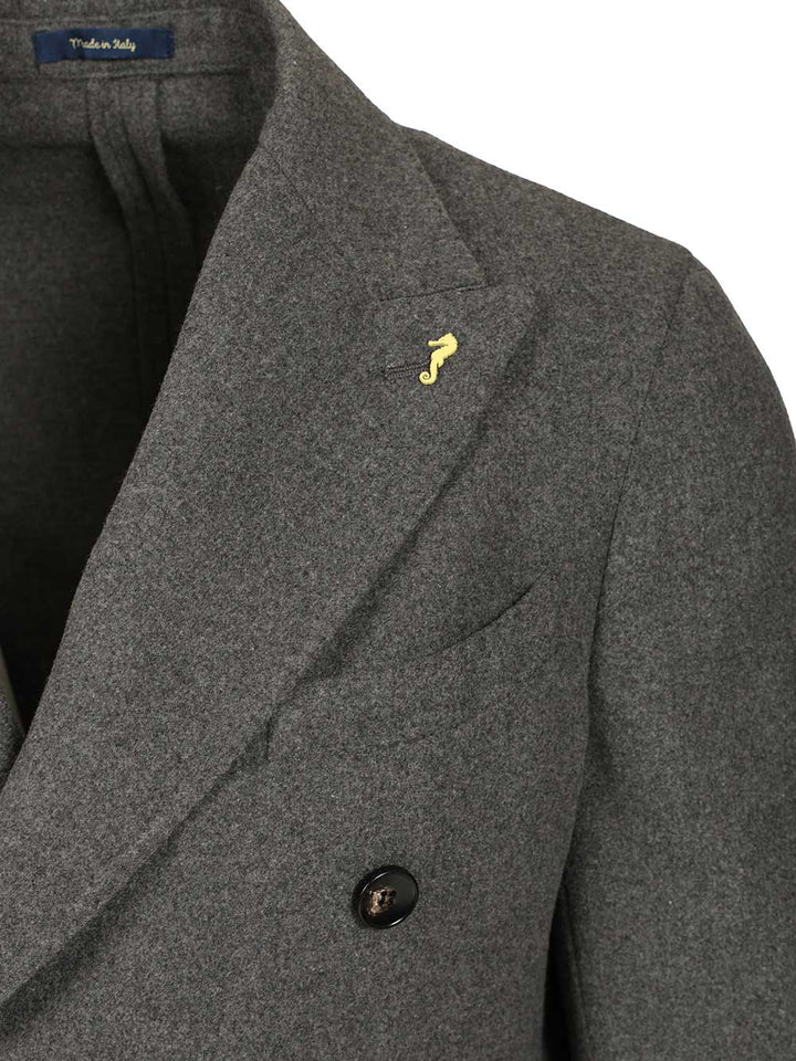 Guarinucci Unlined Double-Breasted Blazer Jackets - Grey | 4bd8de3284d4ebf00e12822c4f1b25294c27148e