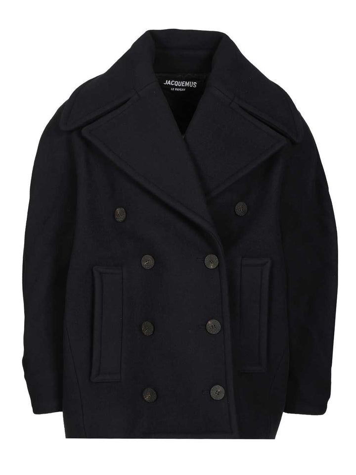 Jacquemus Ovalo Caban Coats - Blue | ecc59297e7d670627a722e73fc90fb400b274836