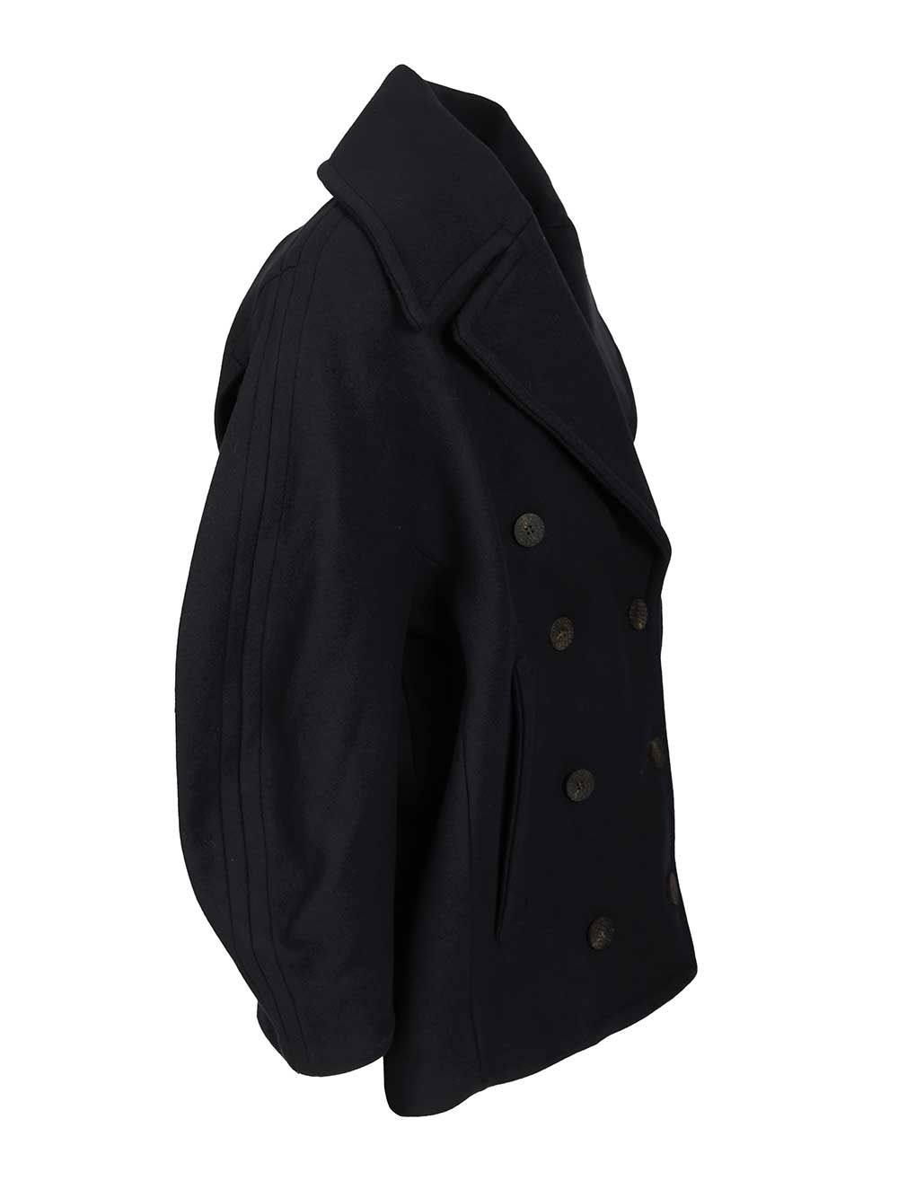 Jacquemus Ovalo Caban Coats - Blue | e1323738df3dc5205a1e25f706b6a8986d3e7a78