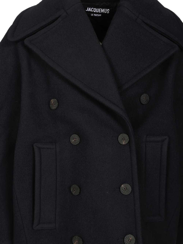 Jacquemus Ovalo Caban Coats - Blue | 6ac425a9723161e59729a9ed4d50b1e396e37034