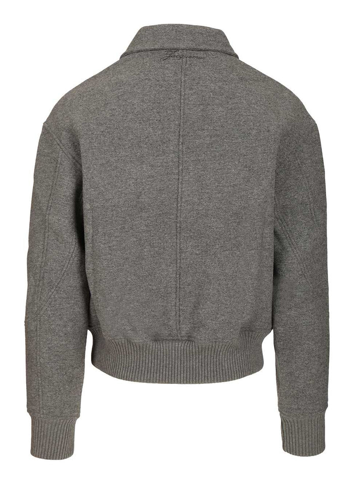 Jacquemus Felt Bomber Jacket Jackets - Grey | 6712362815949b689b715709e56ef918664b051e