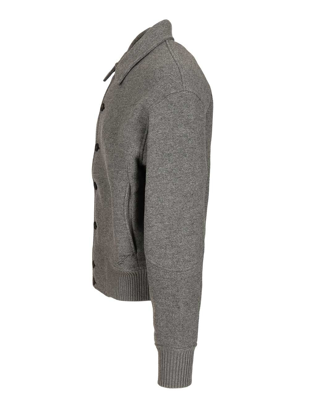 Jacquemus Felt Bomber Jacket Jackets - Grey | 11bb31f50b9caa99878476ad391f66915da0dd7c