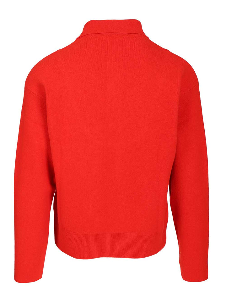 Jacquemus Merino Wool And Cashmere Polo Shirt Knitwear - Red | 221bed78e09b79a08ec8b2aacf82505391be260e
