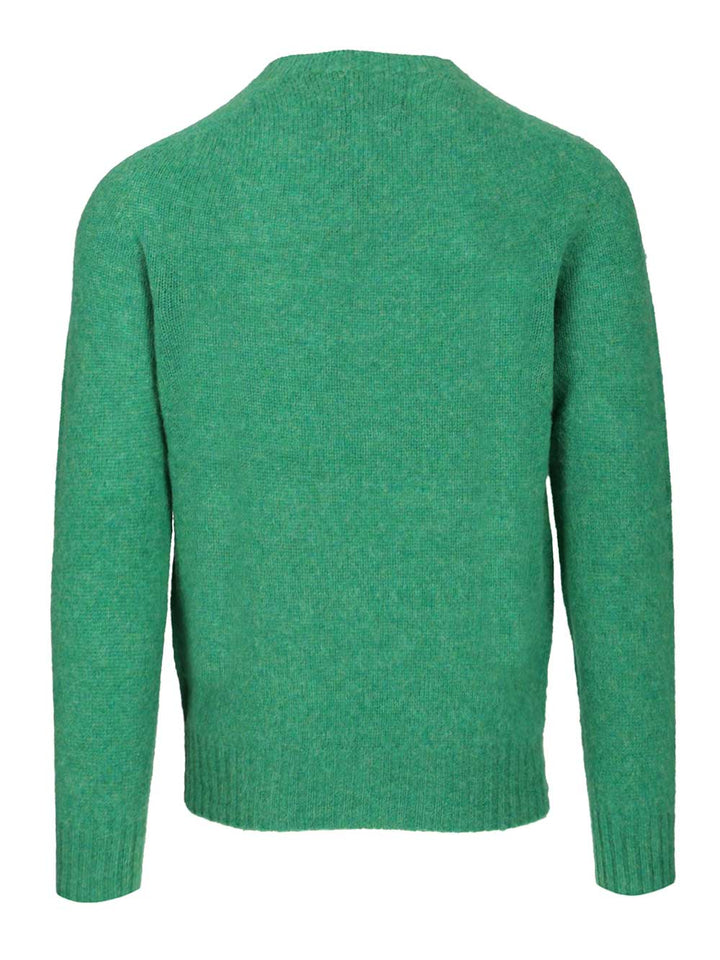 Howlin' Shetland Wool Crew Neck Knitwear - Green | 946cac41dc2676b886edfa779807cb530910795a