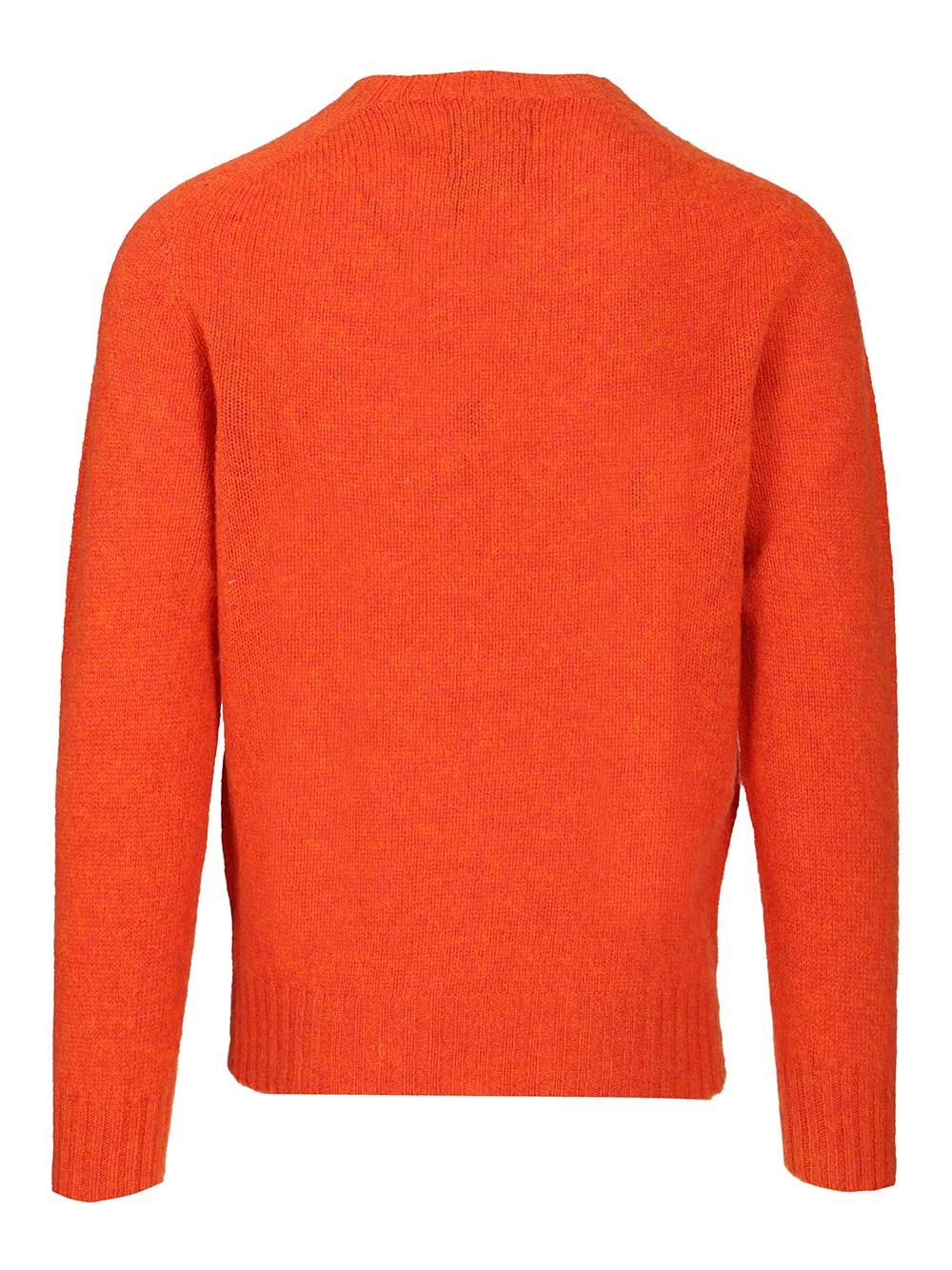 Howlin' Shetland Wool Crew Neck Knitwear - Orange | d40b1eac8e854b27c1f49ccb540113226d6969b4
