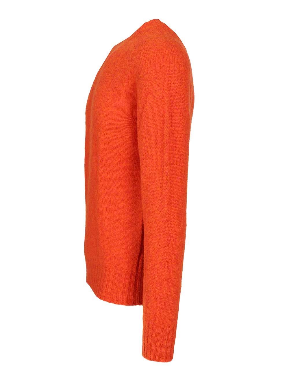 Howlin' Shetland Wool Crew Neck Knitwear - Orange | b58ef4685a3137bbd1bc8841070a0d2e1f62c210