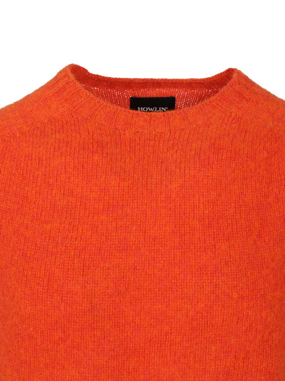 Howlin' Shetland Wool Crew Neck Knitwear - Orange | 99653211fbfb42e5860d7590db037a9cd012e20f