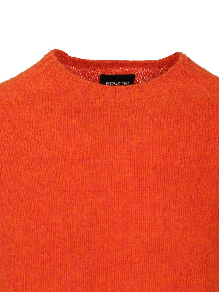 Howlin' Shetland Wool Crew Neck Knitwear - Orange | 99653211fbfb42e5860d7590db037a9cd012e20f