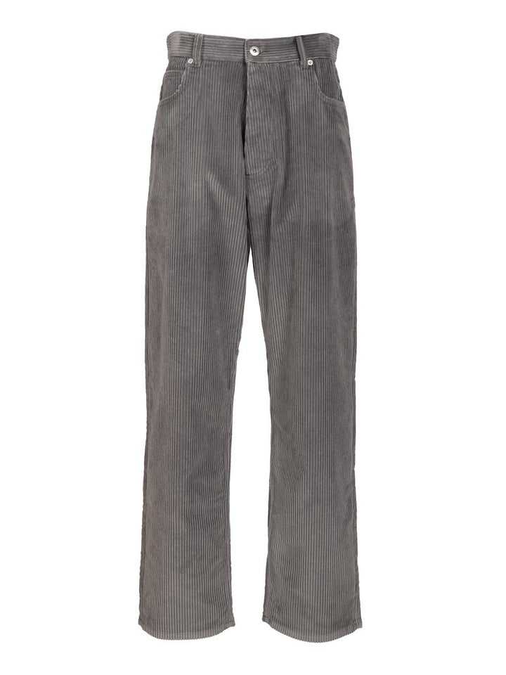Bottega Veneta Matt Cotton Corduroy Wide Leg Trousers - Grey | 2adb5f0f847c34a3a8cdb36fcdb0f2a8019a527b