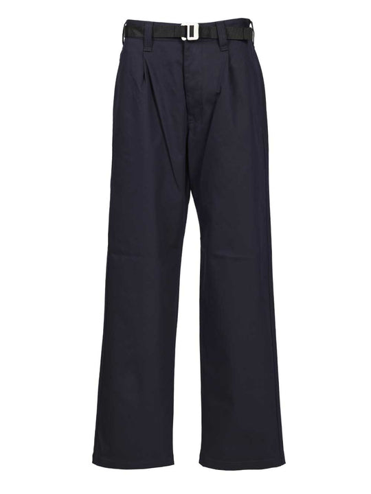 Stretch Gabardine Chino Trousers Blue
