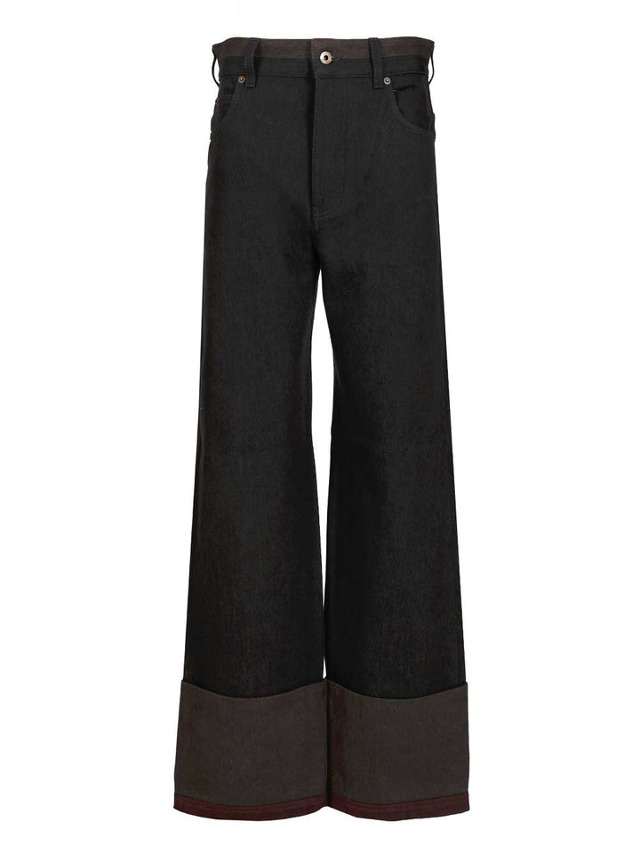 Loewe Cuffed Denim Jeans Trousers - Black | b1b6215098a2b41c56d19f67849c41121e0d6f27