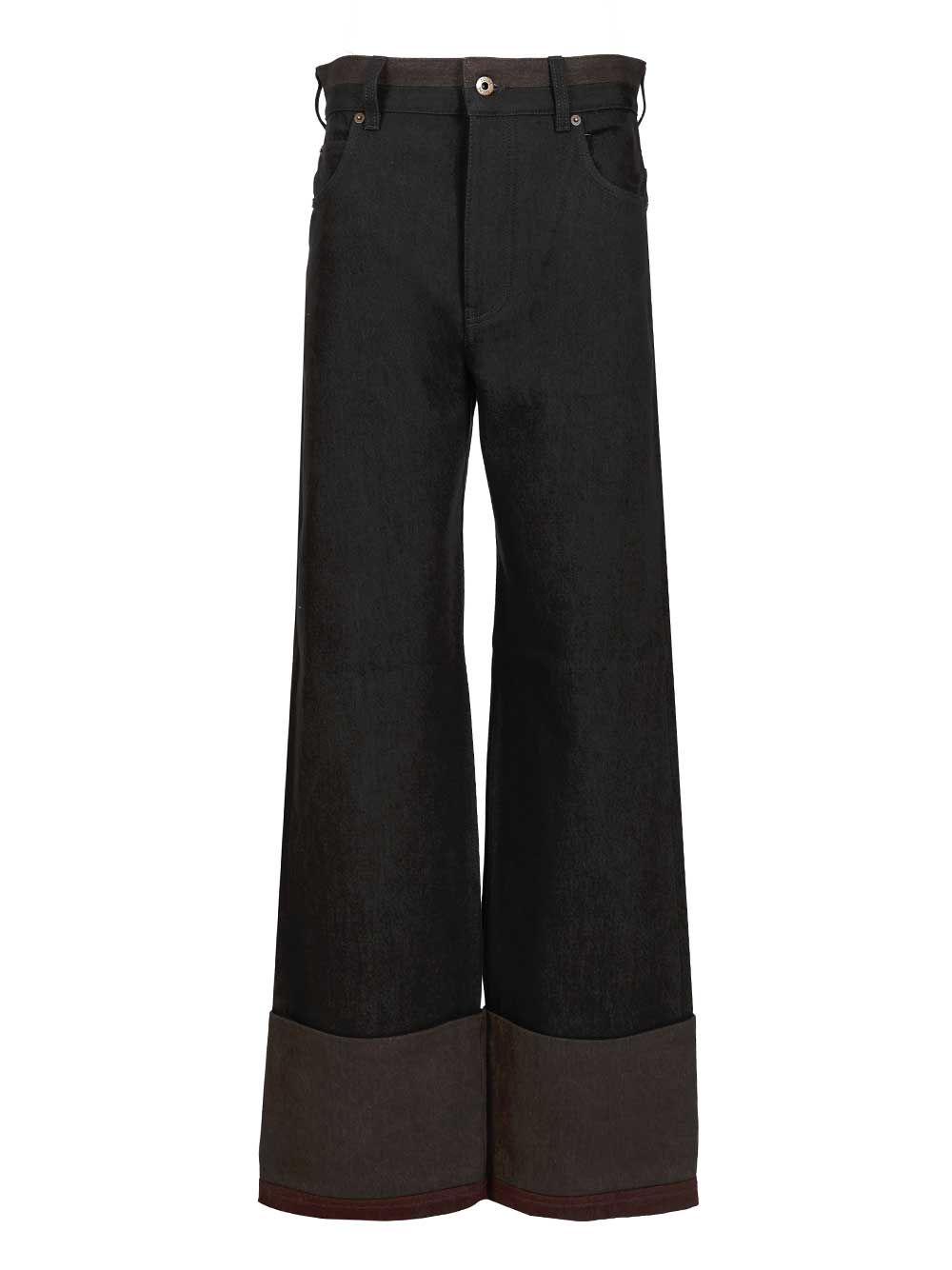 Loewe Cuffed Denim Jeans Trousers - Black | 73460737e0895215843b629a8ca72764637cade1