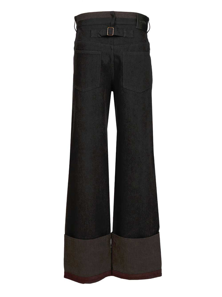 Loewe Cuffed Denim Jeans Trousers - Black | 12aa773e754425ac0b967f6e5588cd51c84582f7
