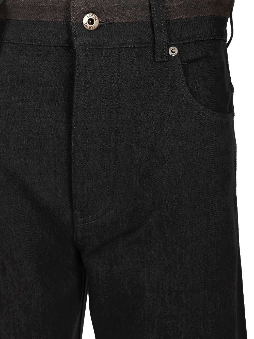 Loewe Cuffed Denim Jeans Trousers - Black | b41542723c9165a1874ec85fc53e1f188910f3be