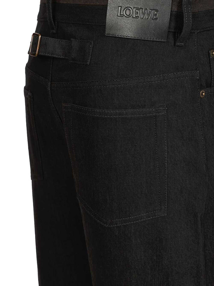 Loewe Cuffed Denim Jeans Trousers - Black | 72aa45fcc8fe0dc5bd46082cf0b2d146d93998bd