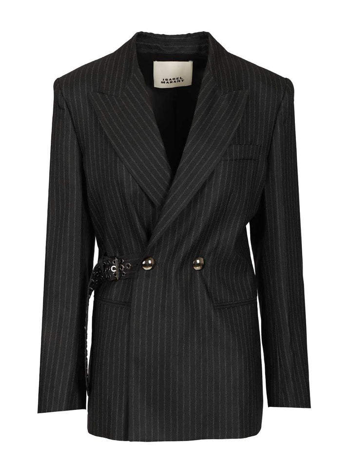 Isabel Marant Nahia Blazer Jackets - Black | cc2257a46a0ca4ad45e614f095b834360e5ab147
