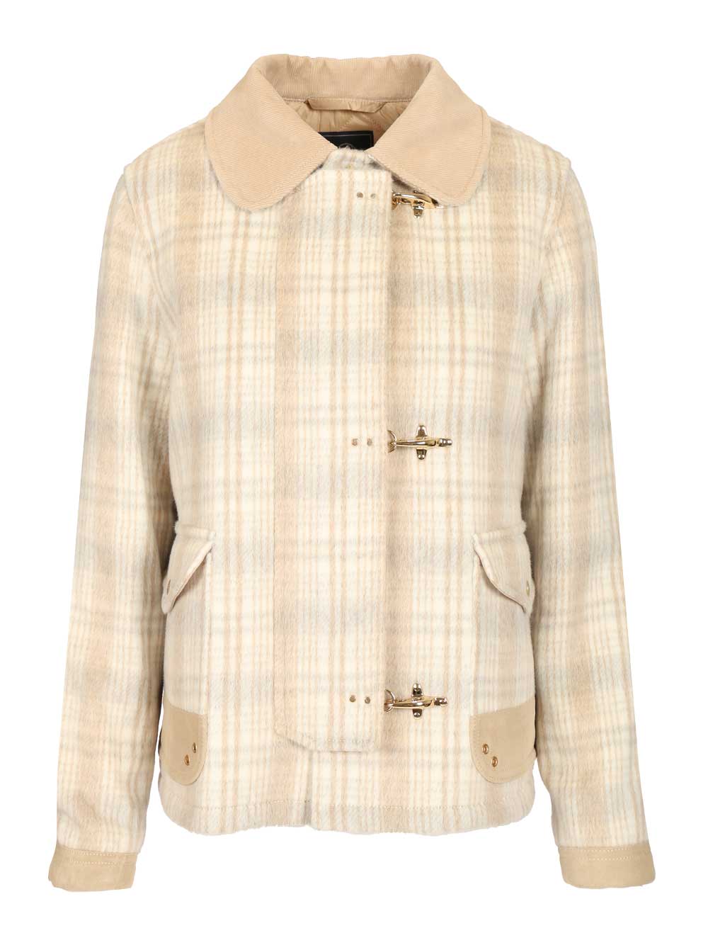 Fay Short Jacket With 3 Hooks Coats - Beige | d335bc3e76e16bbb9c0434f0740e2b46443157e9
