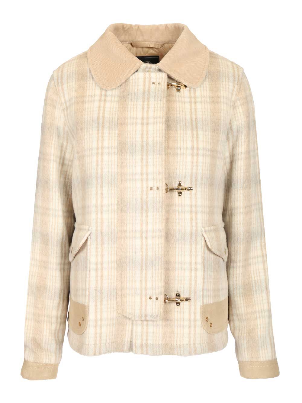 Fay Short Jacket With 3 Hooks Coats - Beige | 79b5f016be99ad5d33ba81c9fb27c46d3a32b779